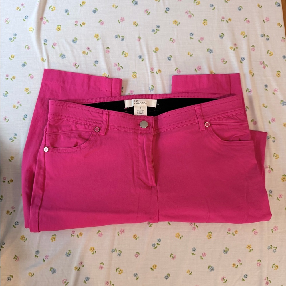 Vibrant Pink Straight Leg Jeans